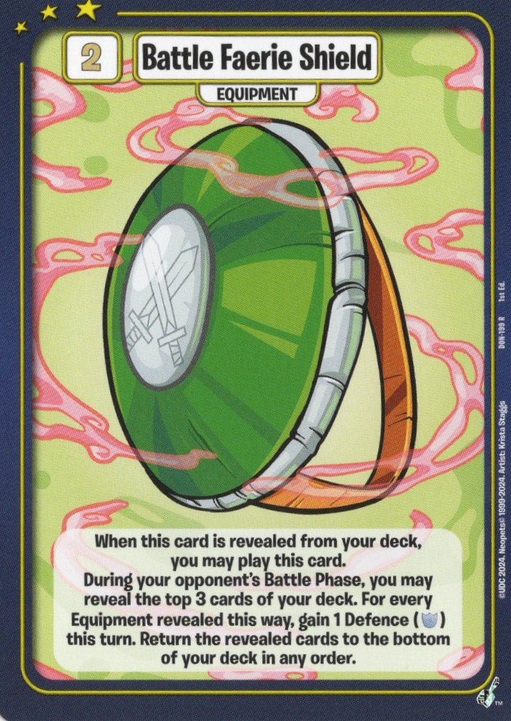 Battle Faerie Shield - Defenders of Neopia - 1st Edition
