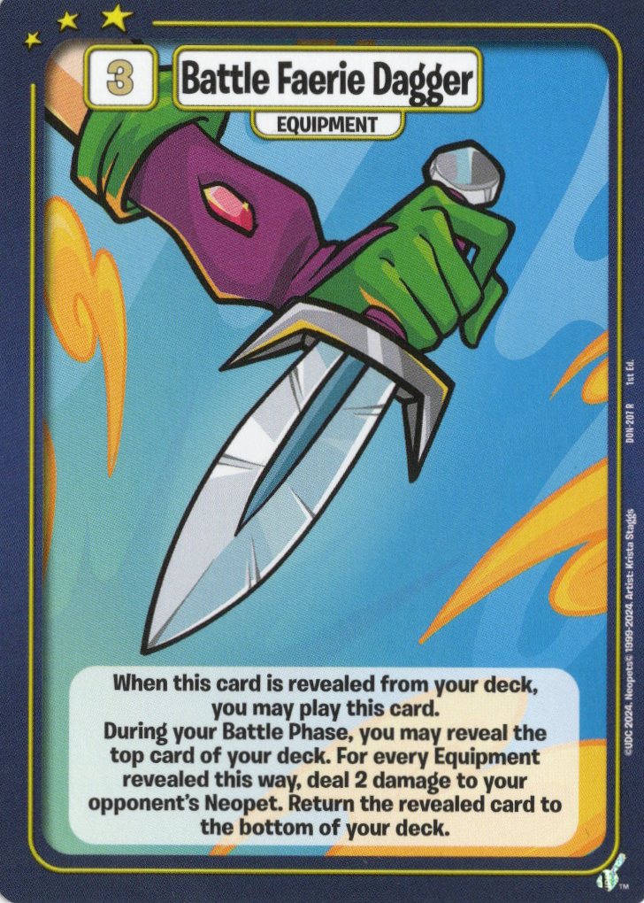 Battle Faerie Dagger - Defenders of Neopia - 1st Edition