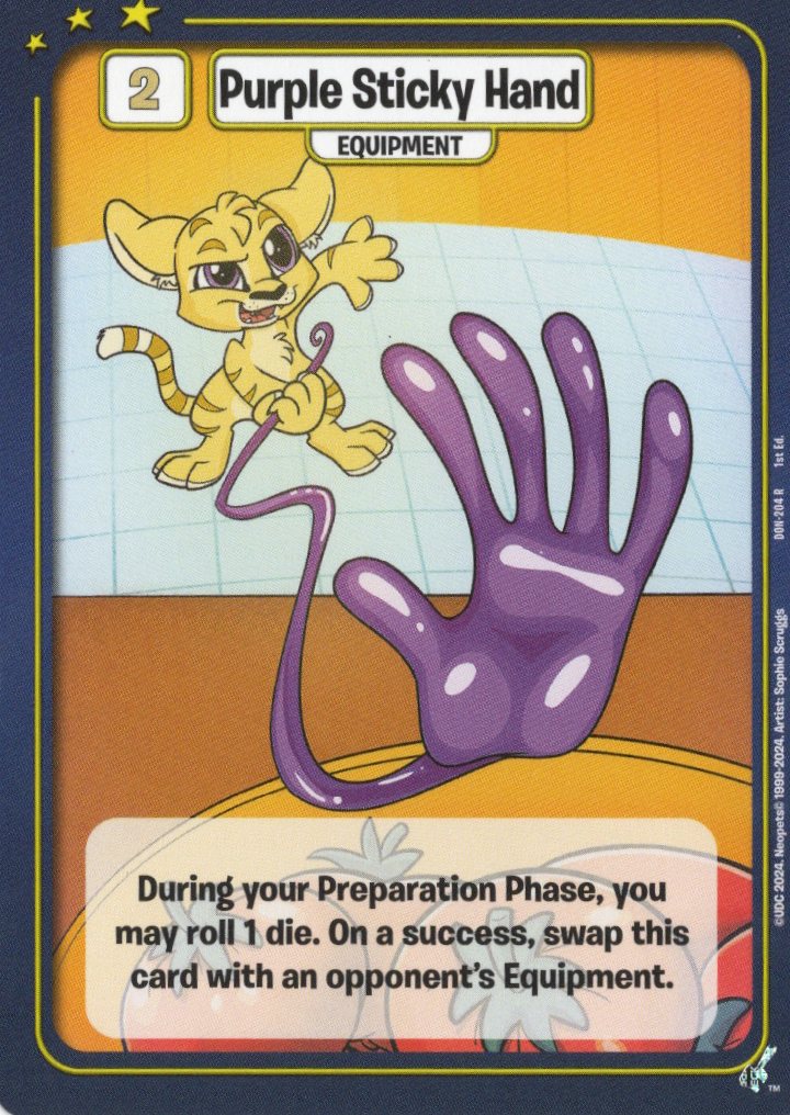 Purple Sticky Hand - Defenders of Neopia - 1st Edition