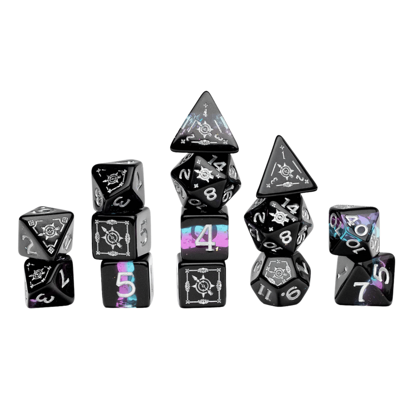 Sirius Dice: Adventure Dice Set - D&D Ranger: Black/Blue