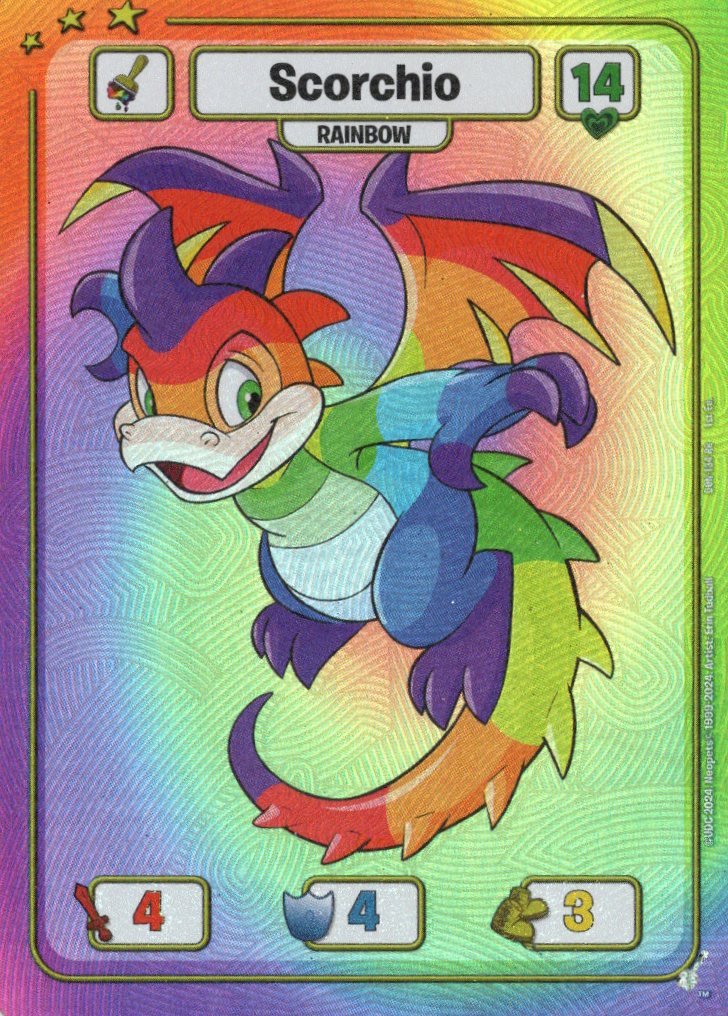 Scorchio (Rainbow) - Defenders of Neopia - 1st Edition