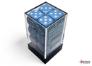 Opaque Light Blue/white 16mm d6 Dice Block (12 dice) CHX 25616