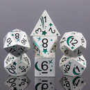 Metal Polyhedral Dice Set - Green Comet (7pc)