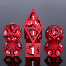 Metal Polyhedral Dice Set - Black Fire Dagger (7pc)