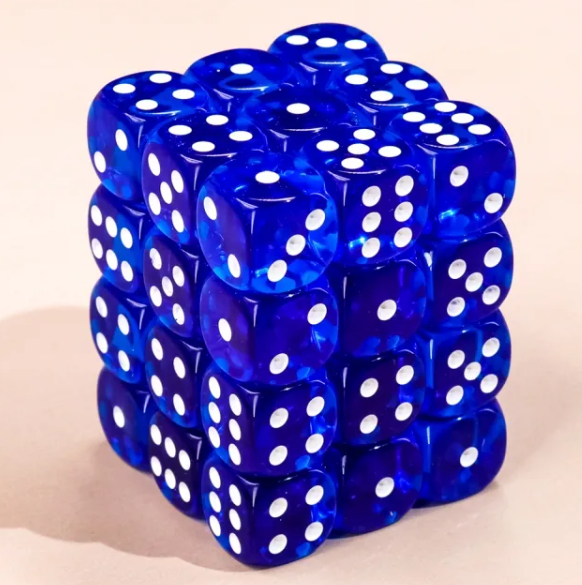 HD Dice 12mm d6 Dice Set - Translucent Blue (36pc)