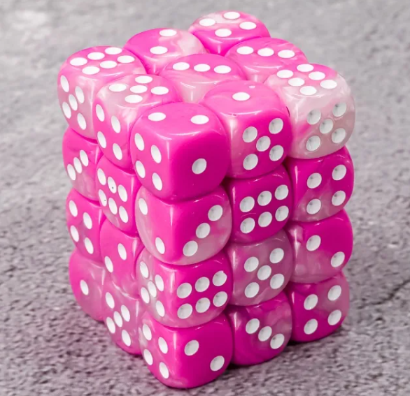 HD Dice 12mm d6 Dice Set - Pink Swirl (36pc)