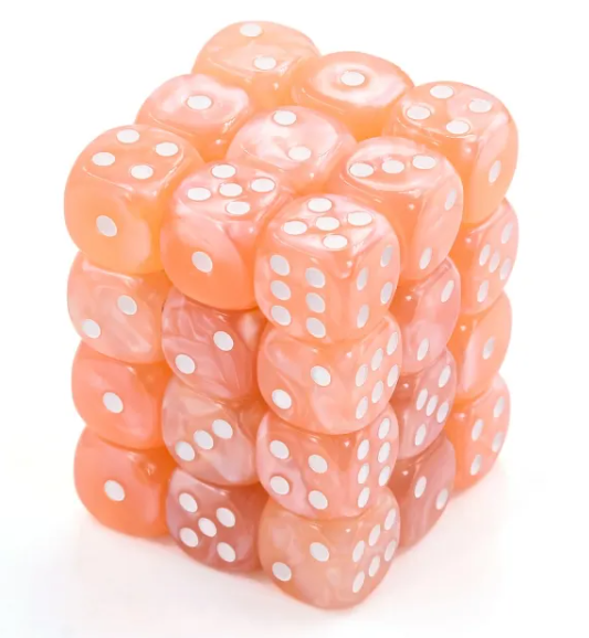 HD Dice 12mm d6 Dice Set - Pearl Peach (36pc)