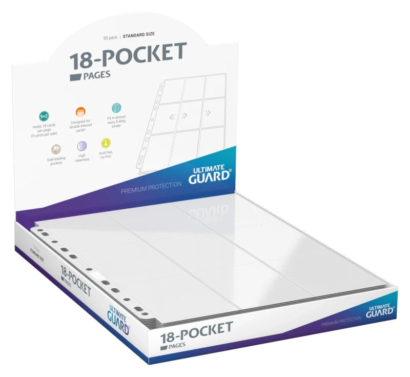 Ultimate Guard: 18-Pocket Side Loading Binder Pages (50 pages) - White