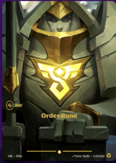 front of card Order Rune (R06a) [Unleashed] 