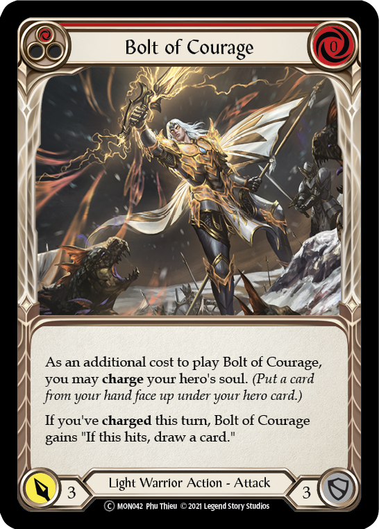 Bolt of Courage (Red) [U-MON042-RF] (Monarch Unlimited) Unlimited Rainbow Foil
