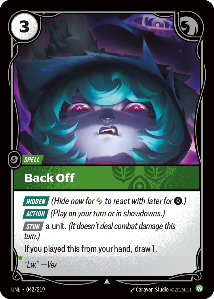 front of card Back Off [Unleashed] 042/219