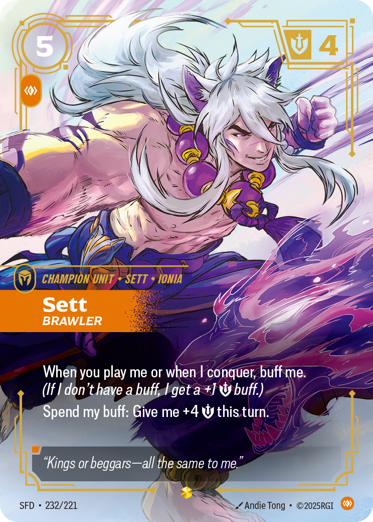 front of card Sett, Brawler (Overnumbered) [Spiritforged] 232/221