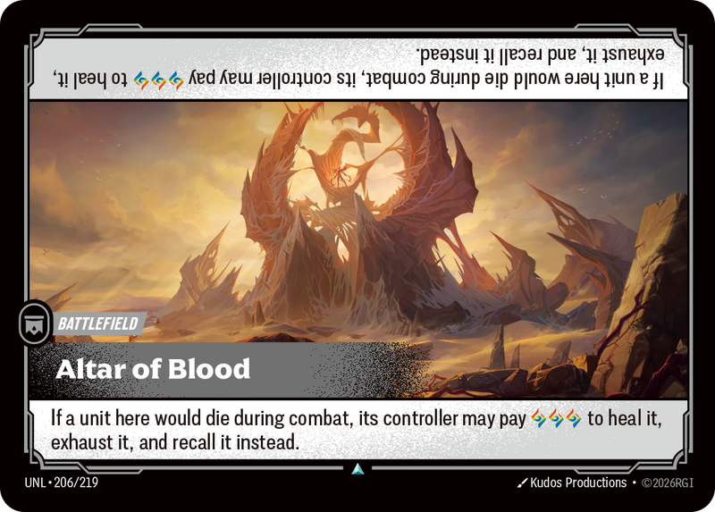 front of card Altar of Blood [Unleashed] 206/219