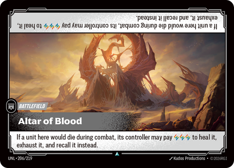 front of card Altar of Blood [Unleashed] 206/219