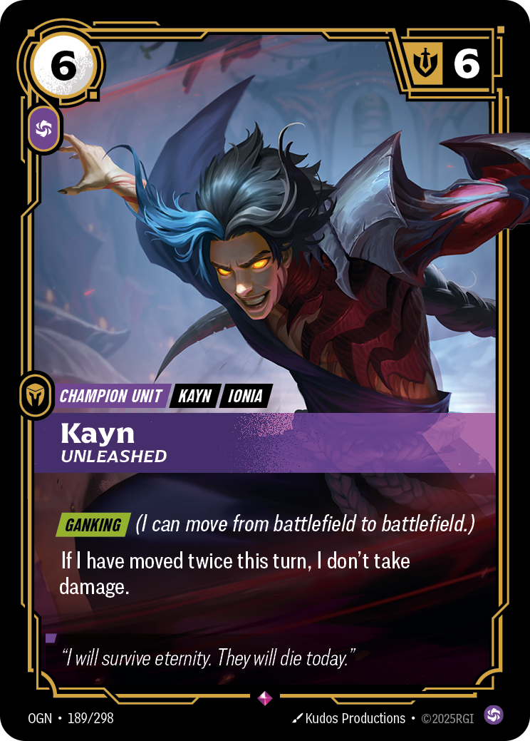 front of card Kayn, Unleashed [Origins]
