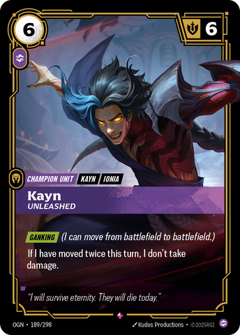 front of card Kayn, Unleashed [Origins] #189