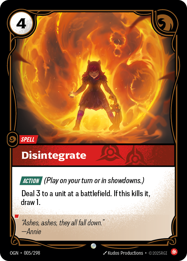 front of card Disintegrate [Origins]