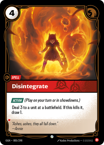 front of card Disintegrate [Origins] #005