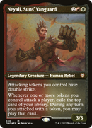 (Thick Stock Display Commander) Neyali, Suns' Vanguard (Foil Etched) [Phyrexia: All Will Be One Commander]