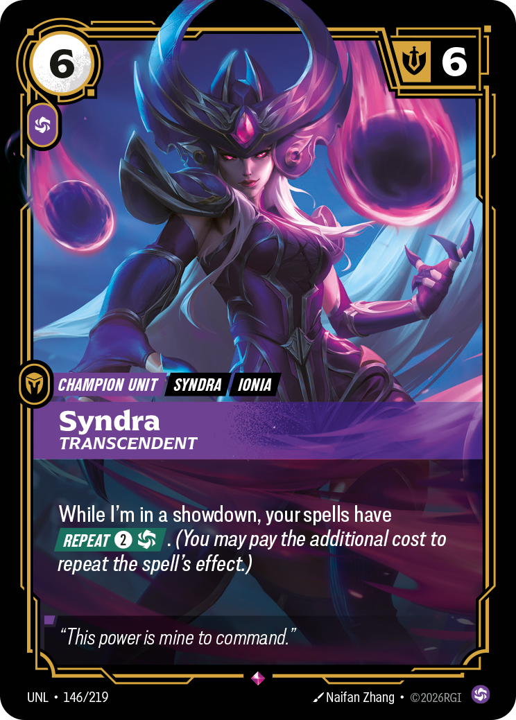 front of card Syndra, Transcendent [Unleashed] 146/219