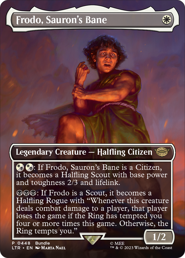 Frodo, Sauron's Bane (Borderless Alternate Art) [The Lord of the Rings: Tales of Middle-Earth Promos]