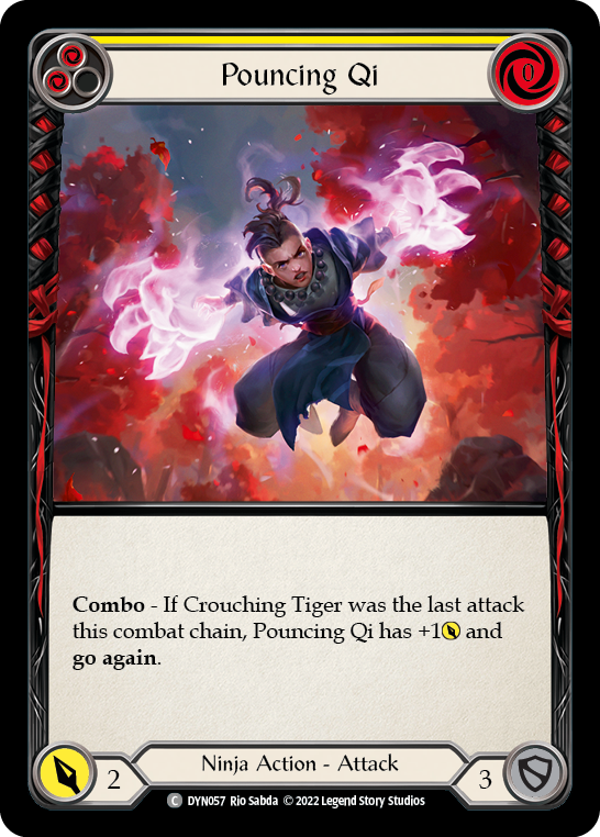 Pouncing Qi (Yellow) [DYN057] (Dynasty) Rainbow Foil