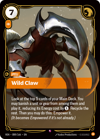 front of card Wild Claw [Vendetta] 089/166