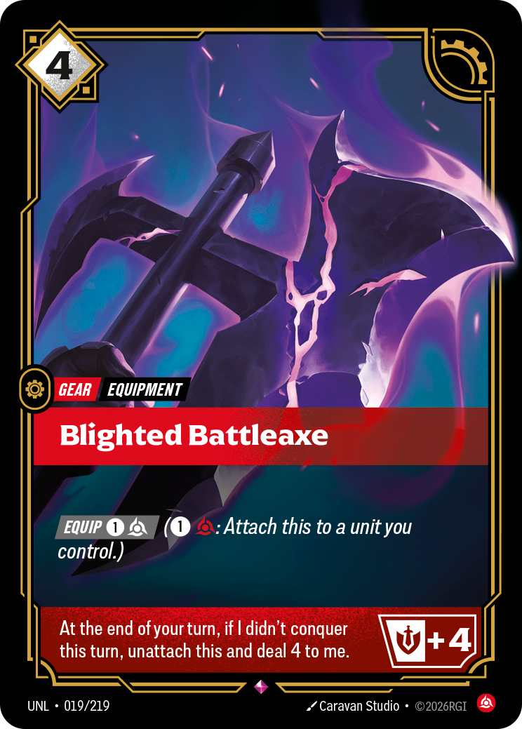 front of card Blighted Battleaxe [Unleashed] 019/219