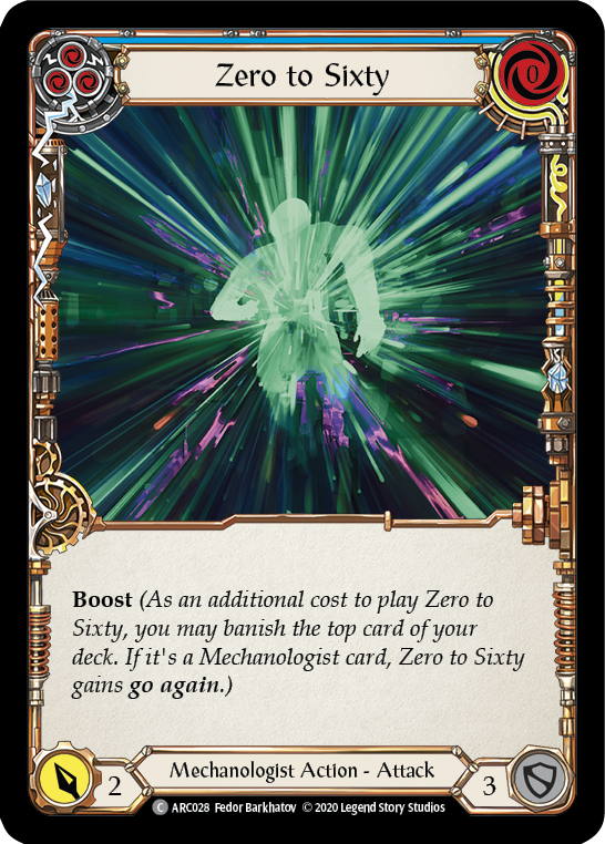 Zero to Sixty (Blue) [U-ARC028] (Arcane Rising Unlimited) Unlimited Rainbow Foil