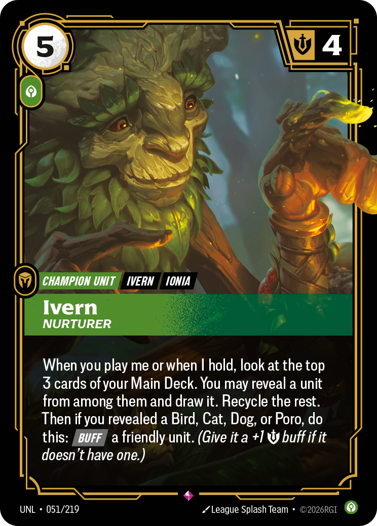 front of card Ivern, Nurturer [Unleashed] 051/219