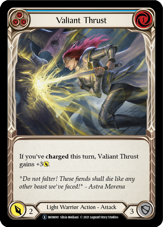 Valiant Thrust (Blue) [U-MON041] (Monarch Unlimited) Unlimited Normal