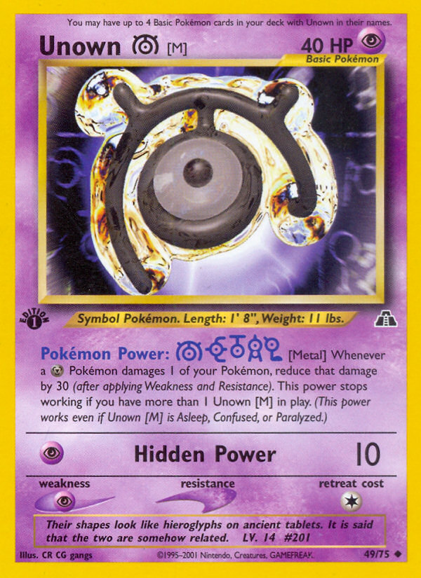 Unown (M) (49/75) [Neo Discovery 1st Edition]