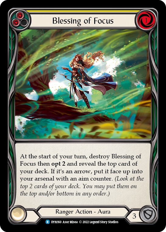 Blessing of Focus (Yellow) [DYN160] (Dynasty) Rainbow Foil
