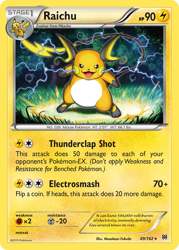 Raichu (49/162) (XY: BREAKthrough) [Theme Deck Exclusive]