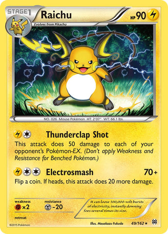 Raichu (49/162) (XY: BREAKthrough) [Theme Deck Exclusive]