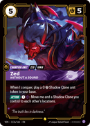 front of card Zed, Without a Sound (Alternate Art) [Vendetta] 112a/166