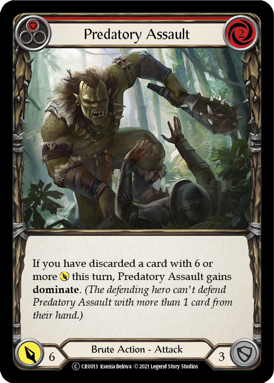 Predatory Assault (Red) [U-CRU013] (Crucible of War Unlimited) Unlimited Normal