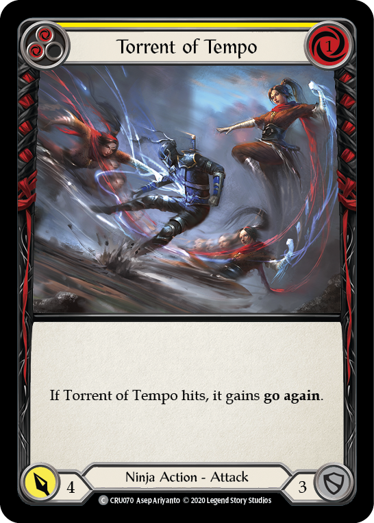 Torrent of Tempo (Yellow) [CRU070] (Crucible of War) 1st Edition Rainbow Foil