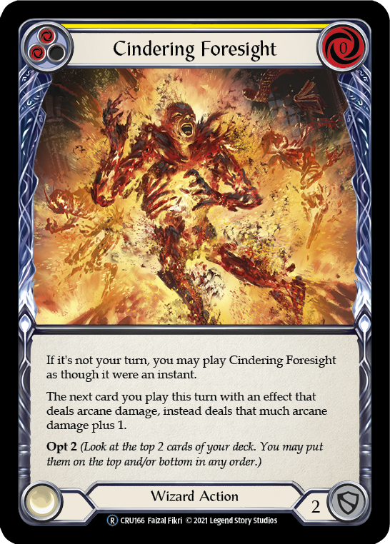 Cindering Foresight (Yellow) [U-CRU166] (Crucible of War Unlimited) Unlimited Rainbow Foil