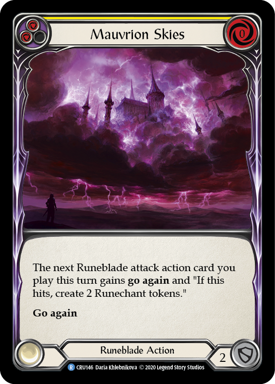 Mauvrion Skies (Yellow) [CRU146] (Crucible of War) 1st Edition Rainbow Foil