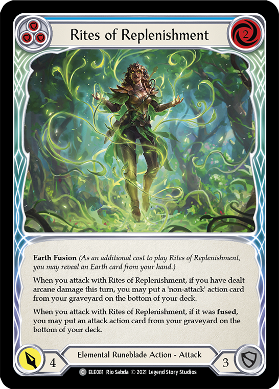 Rites of Replenishment (Blue) [ELE081] (Tales of Aria) 1st Edition Rainbow Foil
