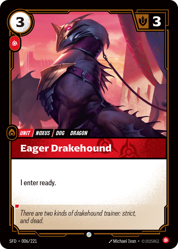 front of card Eager Drakehound [Spiritforged] 006/221