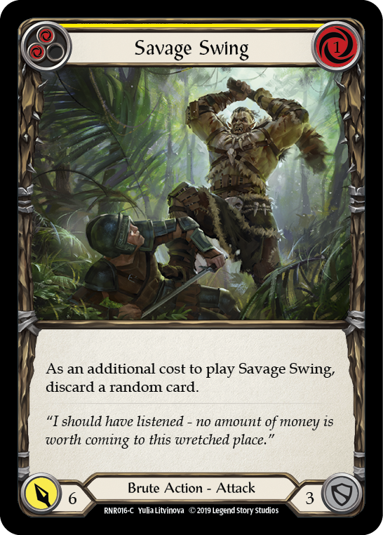 Savage Swing (Yellow) [RNR016-C] (Rhinar Hero Deck) 1st Edition Normal