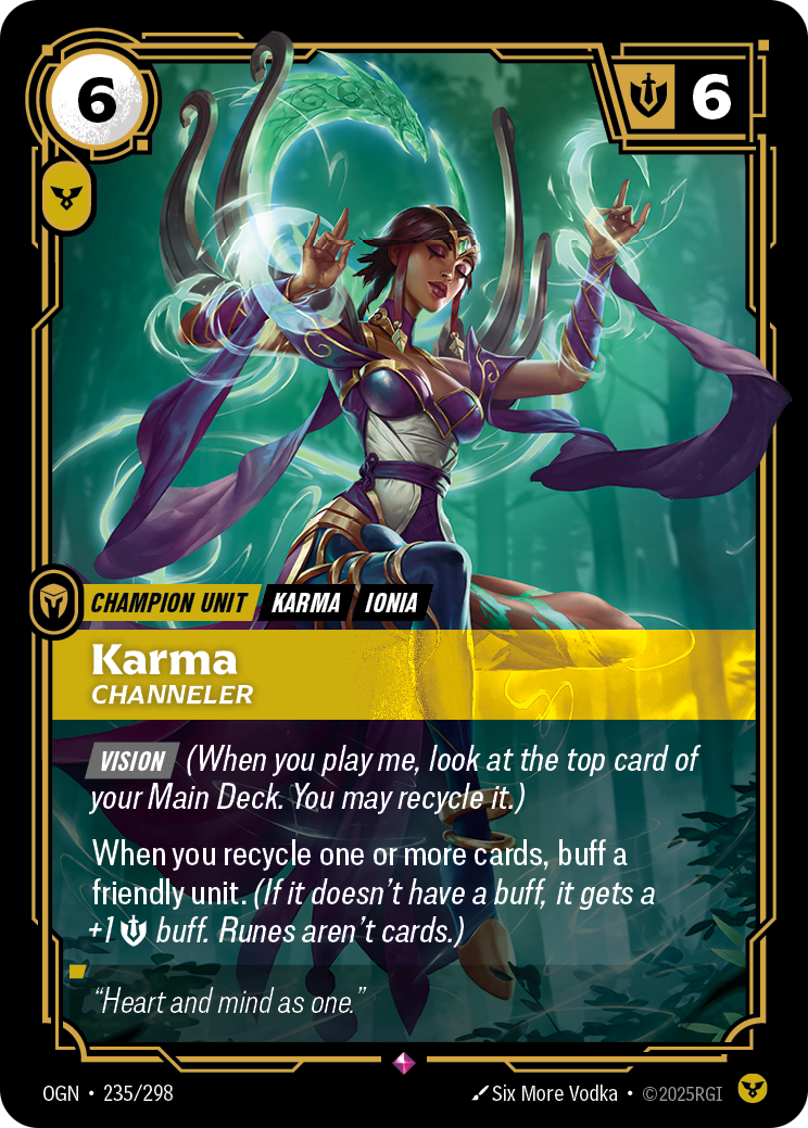 front of card Karma, Channeler [Origins]