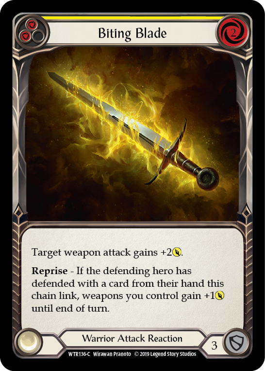 Biting Blade (Yellow) [WTR136-C] (Welcome to Rathe) Alpha Print Rainbow Foil