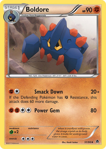 Boldore (51/98) (Cracked Ice Holo) (Blister Exclusive) (Black & White: Emerging Powers) [Theme Deck Exclusive]
