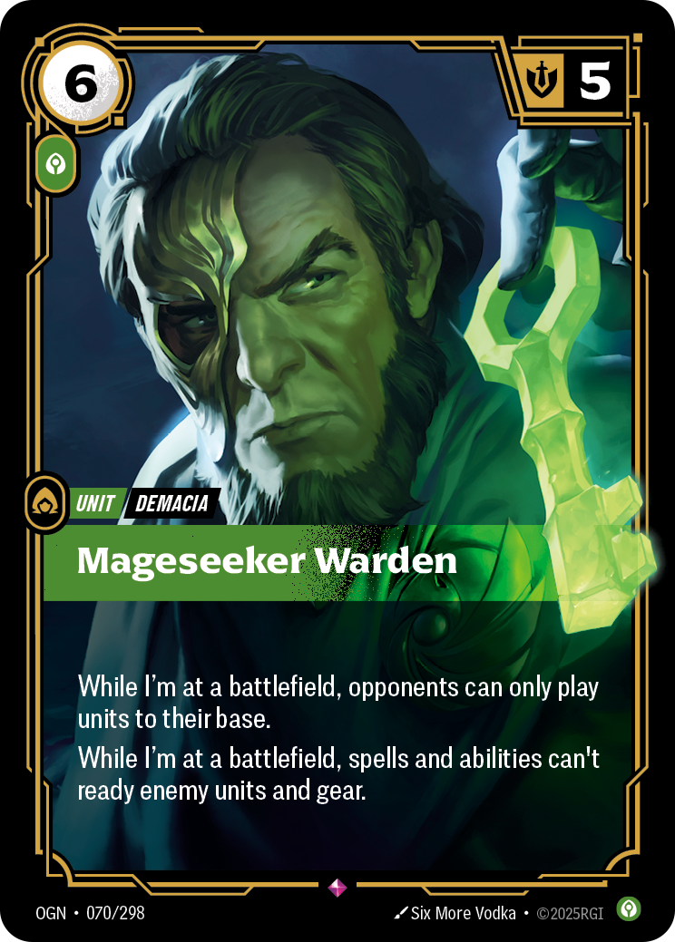 front of card Mageseeker Warden [Origins]