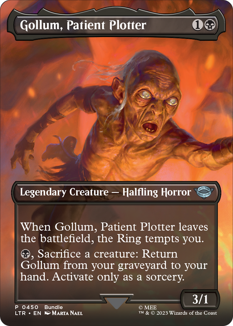 Gollum, Patient Plotter (Borderless Alternate Art) (Bundle Promo) [The Lord of the Rings: Tales of Middle-Earth Promos]