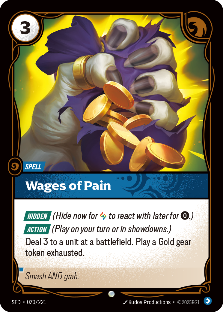 front of card Wages of Pain [Spiritforged] 070/221