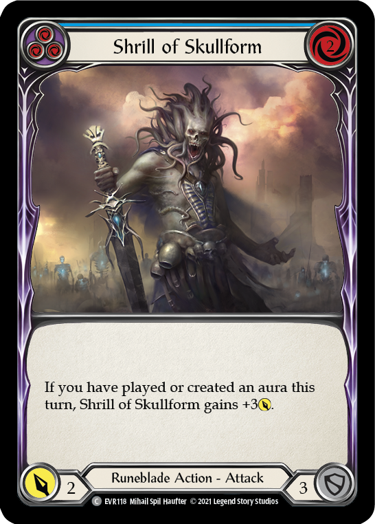 Shrill of Skullform (Blue) [EVR118] (Everfest) 1st Edition Rainbow Foil